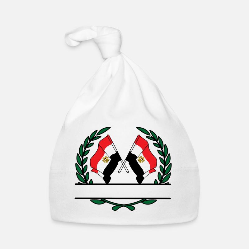 Flags Egypt laurel wreath banner Organic Baby Cap