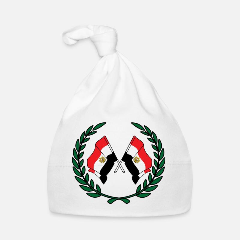 Drapeaux Égypte en couronne de laurier Bonnet bio Bébé
