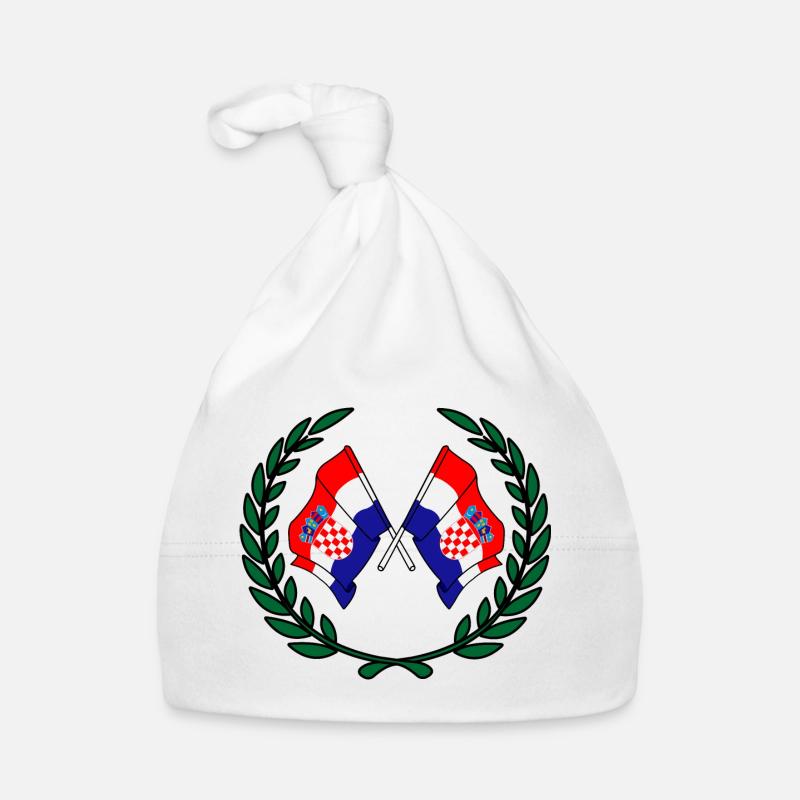 Drapeaux de la Croatie en couronne de laurier Bonnet bio Bébé