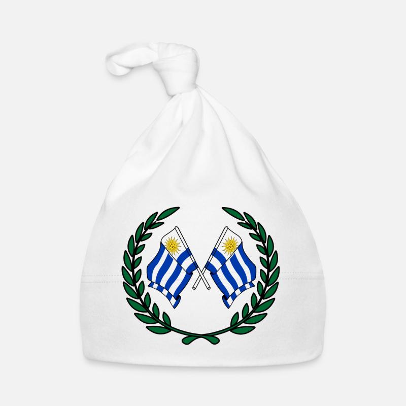 Drapeaux de l’Uruguay en couronne de laurier Bonnet bio Bébé