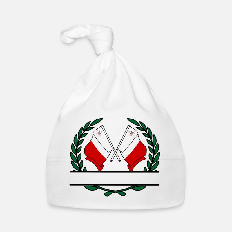 Drapeaux Malte couronne de laurier bannière Bonnet bio Bébé