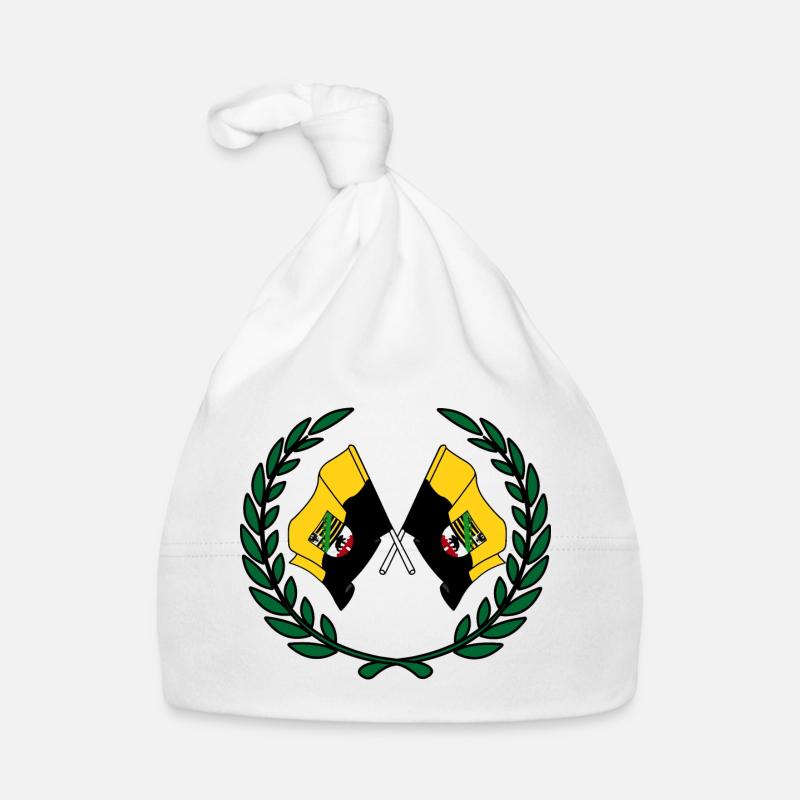 Flags saxony anhalt laurel wreath Organic Baby Cap