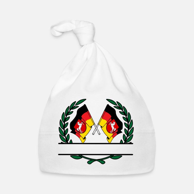 Drapeaux Basse-Saxe couronne de laurier bannière Bonnet bio Bébé