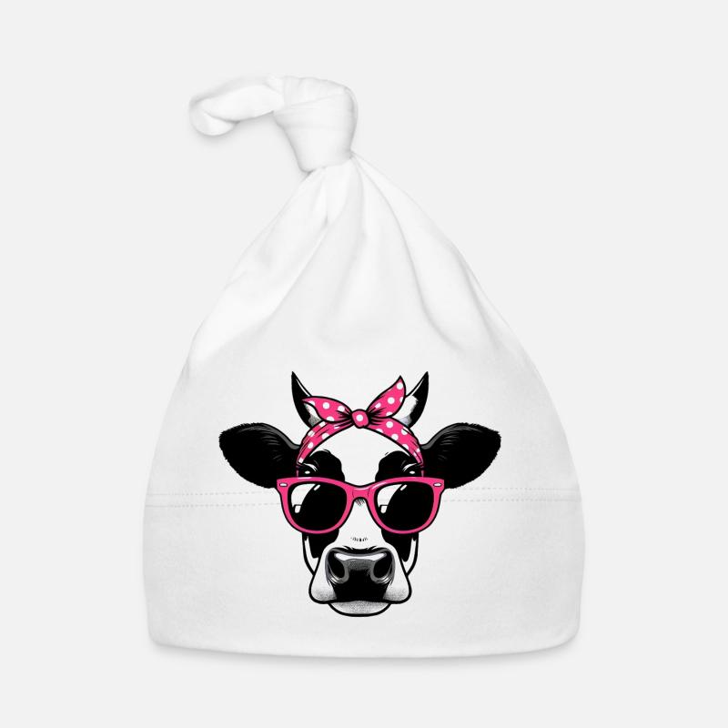 Vache avec lunettes de soleil Bonnet bio Bébé