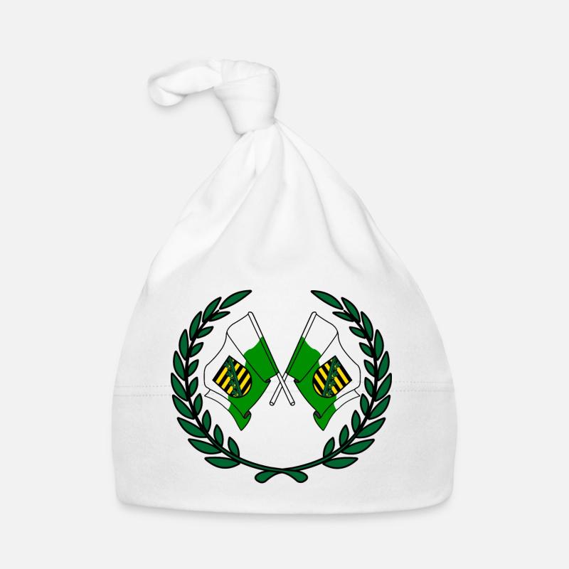 Flags Saxony laurel wreath Organic Baby Cap
