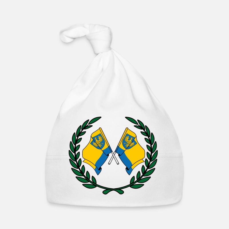 Drapeaux Opole couronne de laurier Bonnet bio Bébé