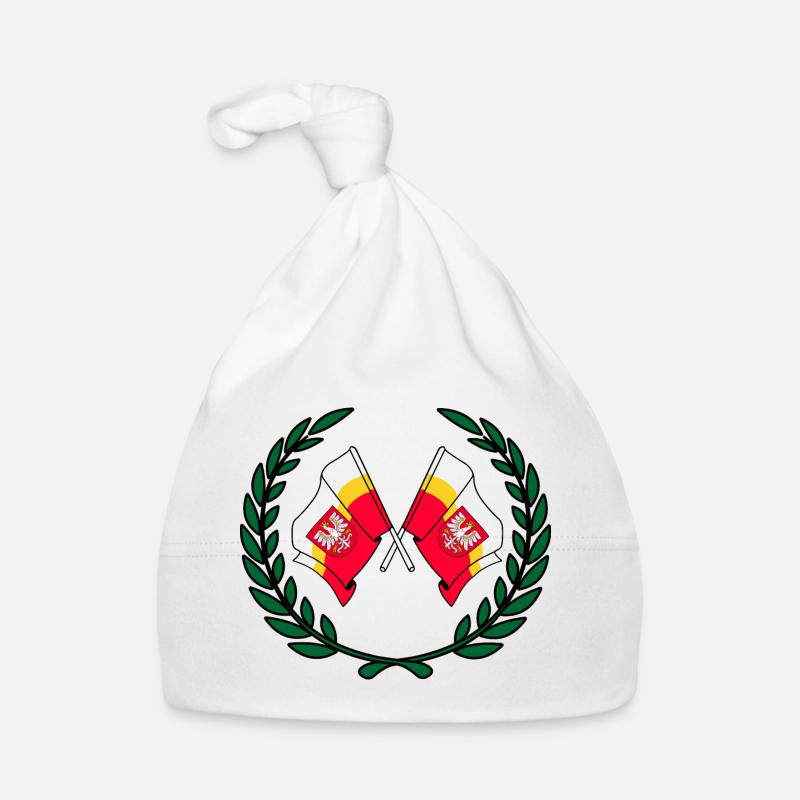 Drapeaux Couronne de laurier Petite Pologne Bonnet bio Bébé