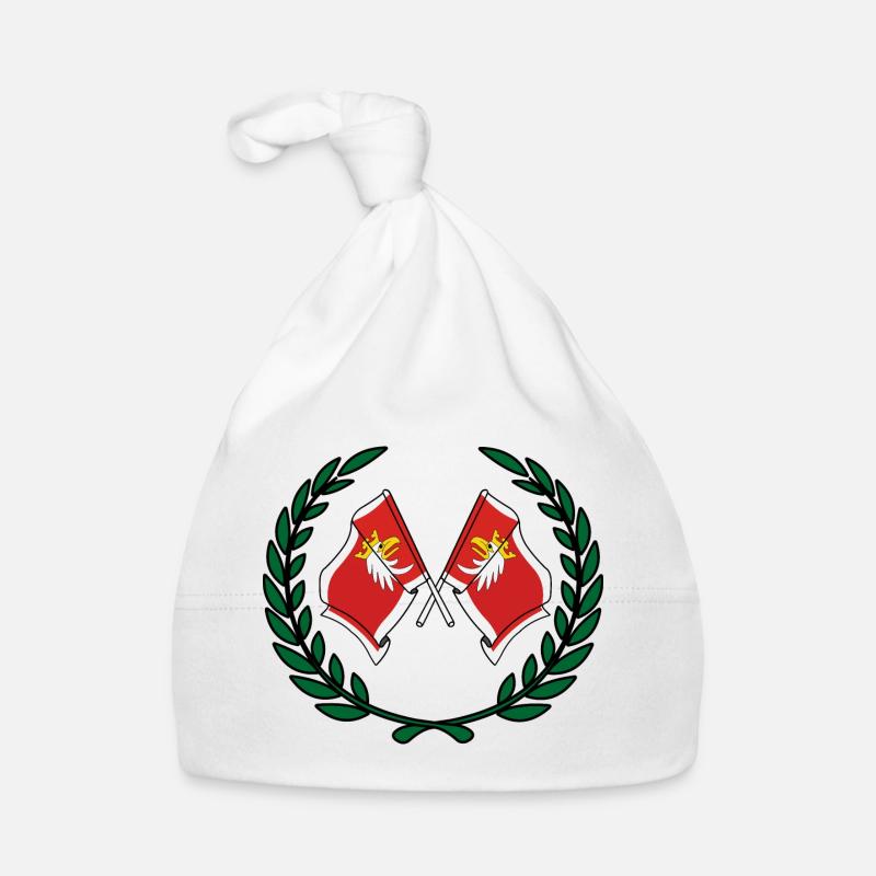 Drapeaux Warmia Couronne de laurier de Mazurie Bonnet bio Bébé