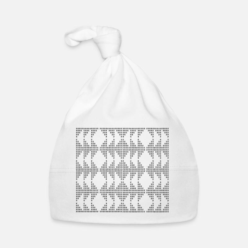 Einzigartiges D-Muster - Baby Bio-Mütze - Weiß