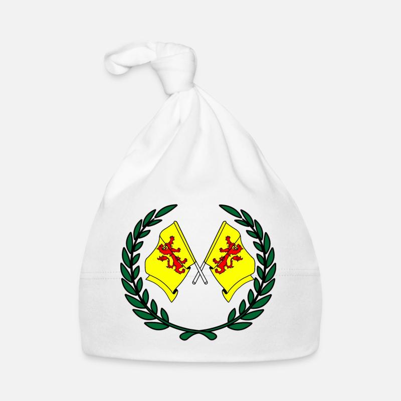 Couronne de laurier des drapeaux de la province de Hollande méridionale Bonnet bio Bébé