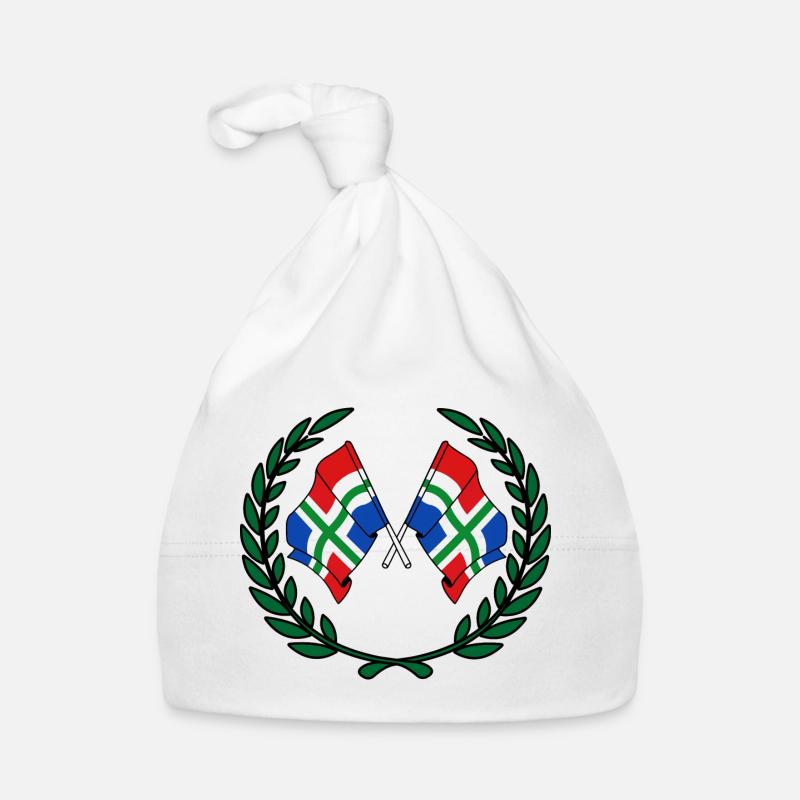 Couronne de laurier des drapeaux de la province de Groningue Bonnet bio Bébé
