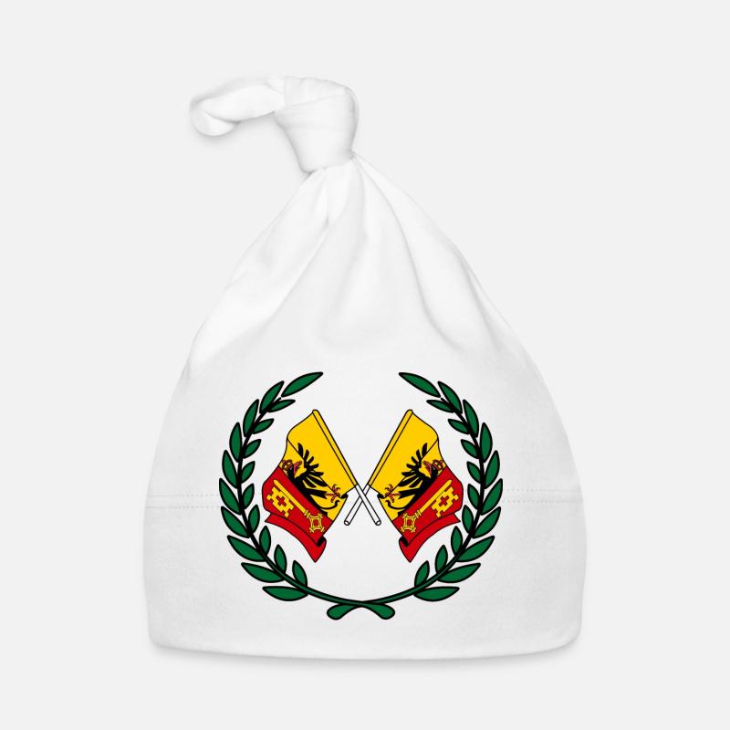 Drapeaux Canton ou Genève Suisse couronne de laurier Bonnet bio Bébé