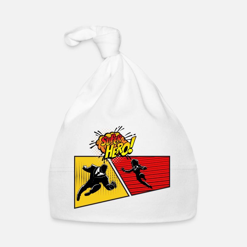 Superhero Pop Art Panel Organic Baby Cap