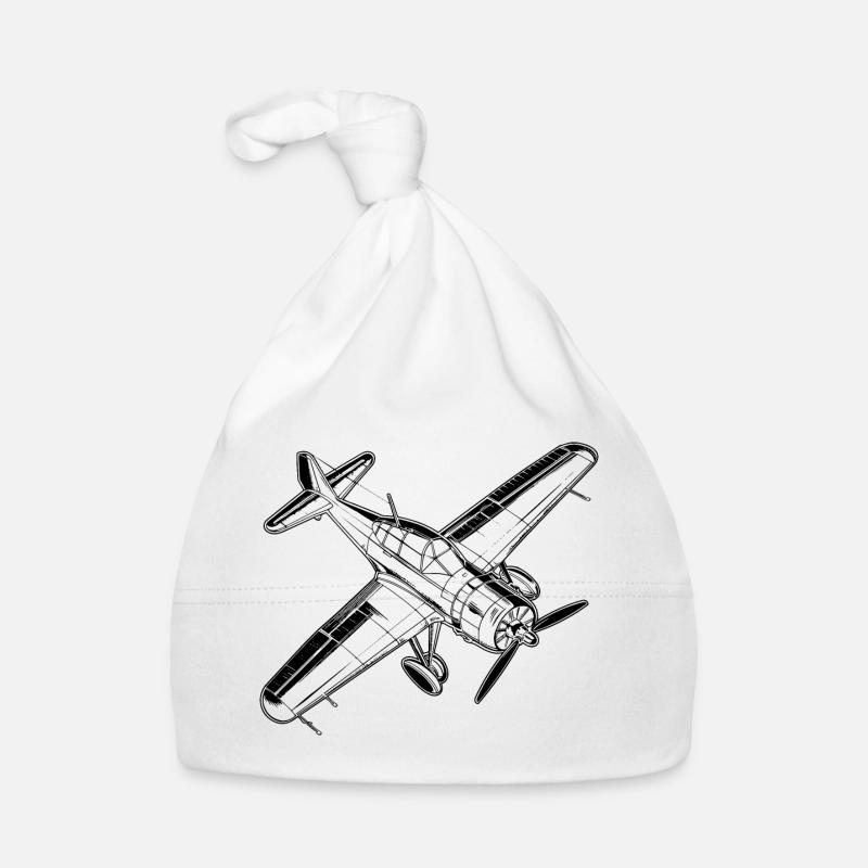 Propeller Plane Sketch Organic Baby Cap