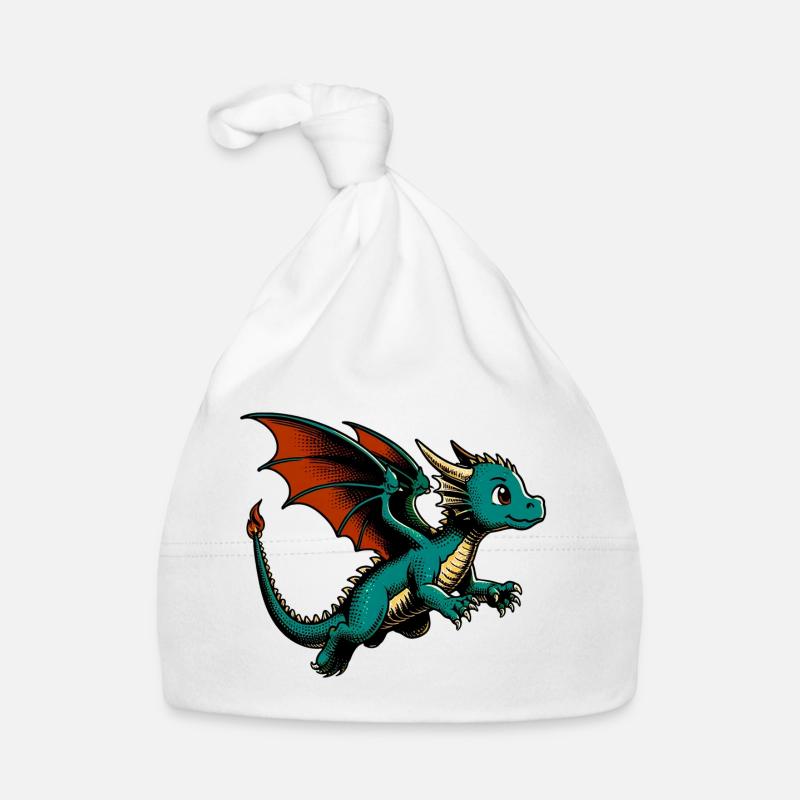 Drache - Baby Bio-Mütze - Weiß