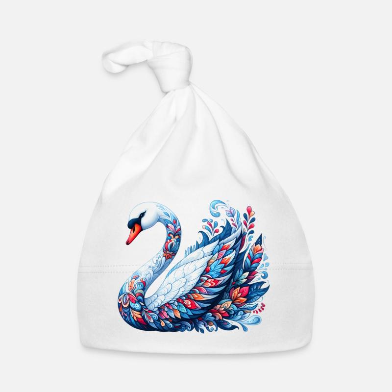 Schwan - Baby Bio-Mütze - Weiß