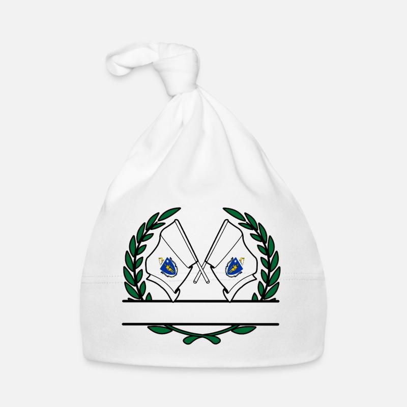 Drapeaux USA Massachusetts couronne de laurier bannière Bonnet bio Bébé