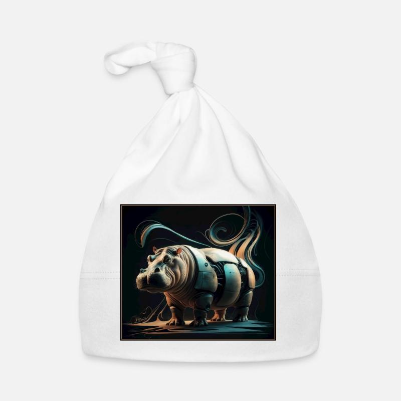Hippopotame mécanique Bonnet bio Bébé