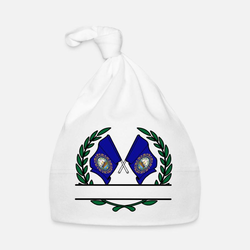 Drapeaux USA New Hampshire couronne de laurier bannière Bonnet bio Bébé