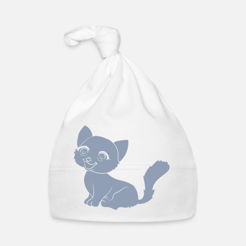 Mignon chat dessin animé silhouette minimaliste Bonnet bio Bébé