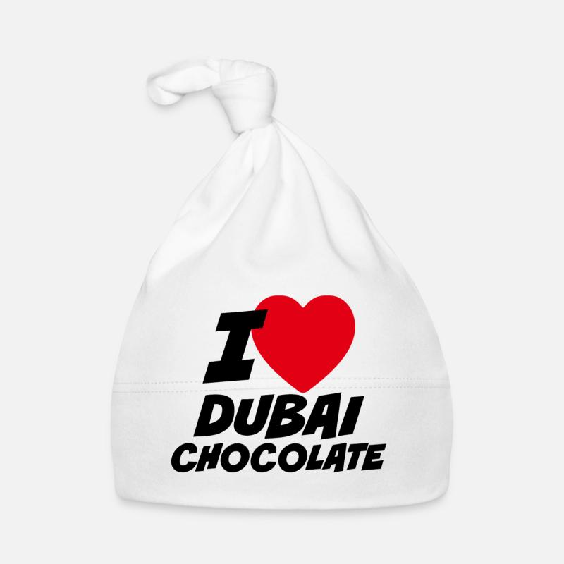 Ich liebe Dubai Schokolade Baby Bio-Mütze