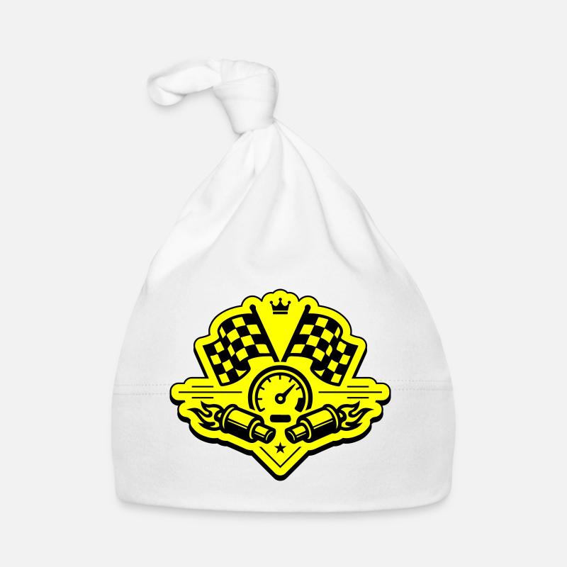 Drapeau de course, compteur de vitesse d'échappement Bonnet bio Bébé