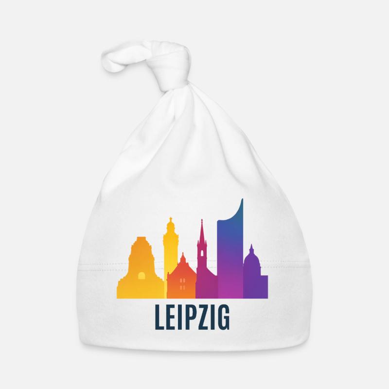 Leipzig Skyline Gradient Organic Baby Cap