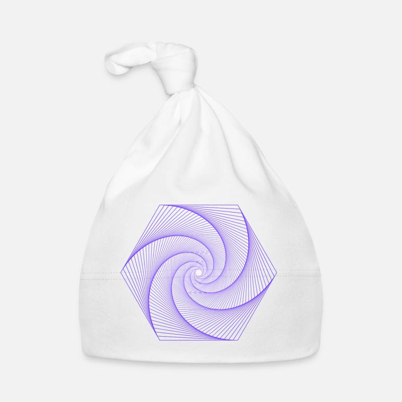 Spirale im hexagonalen Muster - Baby Bio-Mütze - Weiß