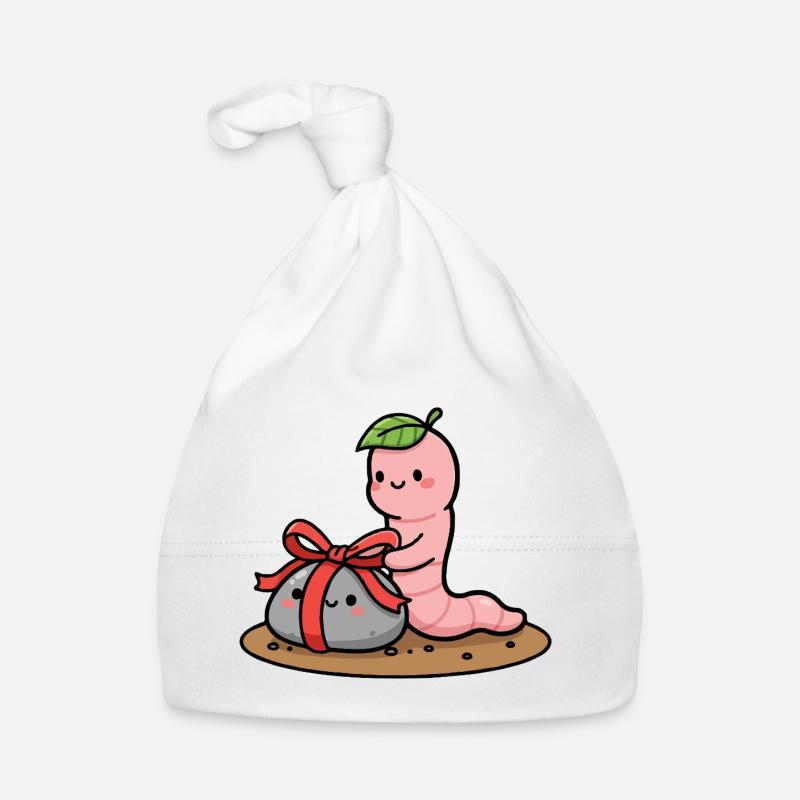 Small worm with Gift Organic Baby Cap