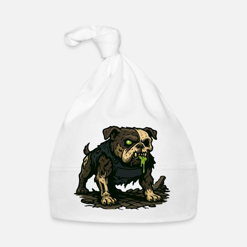Groggy Zombie Pug with Green Drool Organic Baby Cap