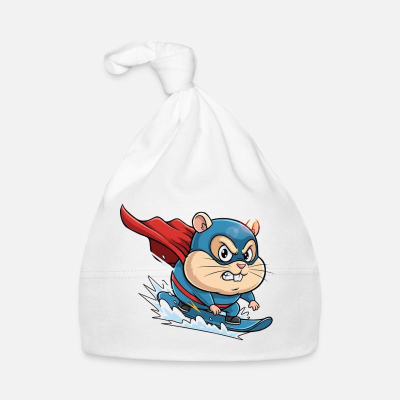 Superheld Hamster Surf Skate Cartoon Baby Bio-Mütze