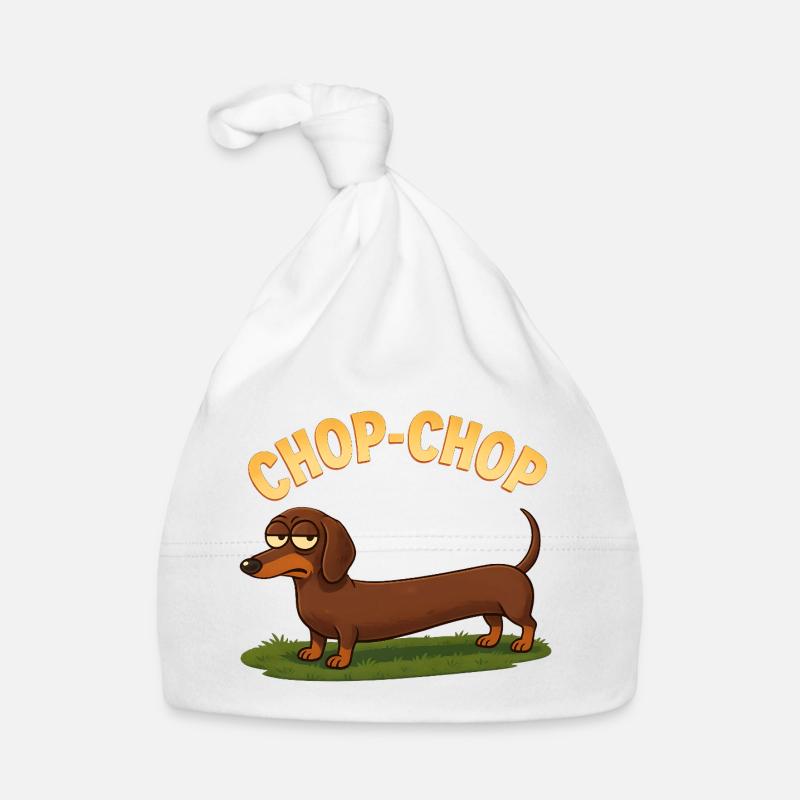 Dessin animé Dachshund Chop-Chop Bonnet bio Bébé