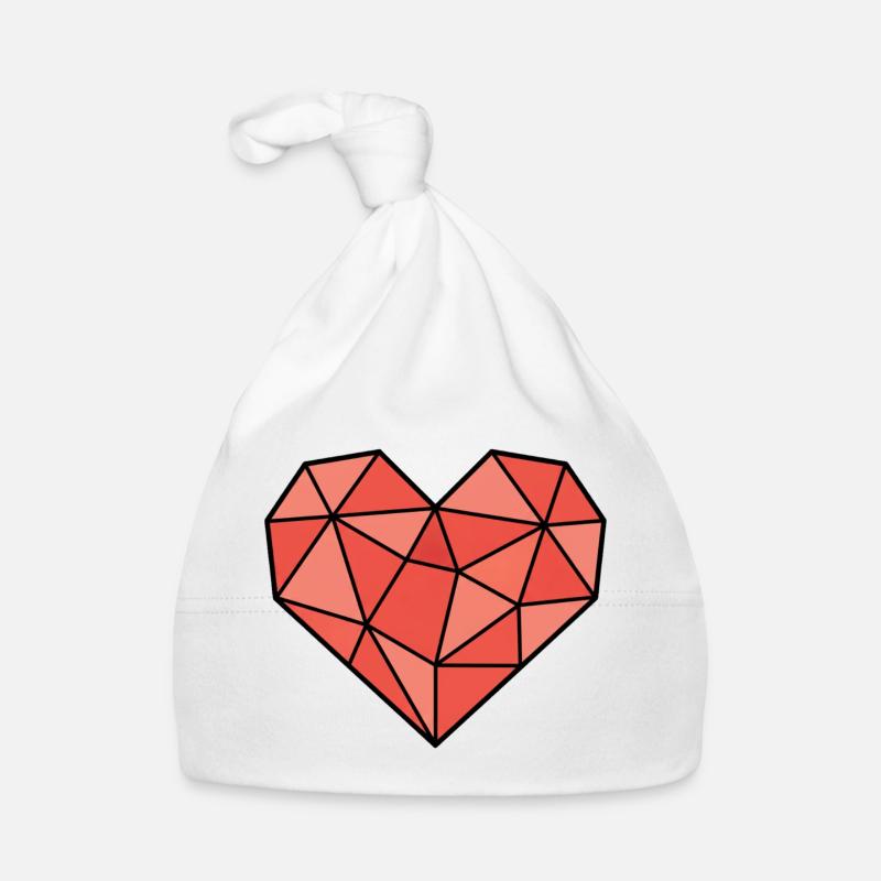 Geometrisches Herz Low Poly Modern Vektor Baby Bio-Mütze