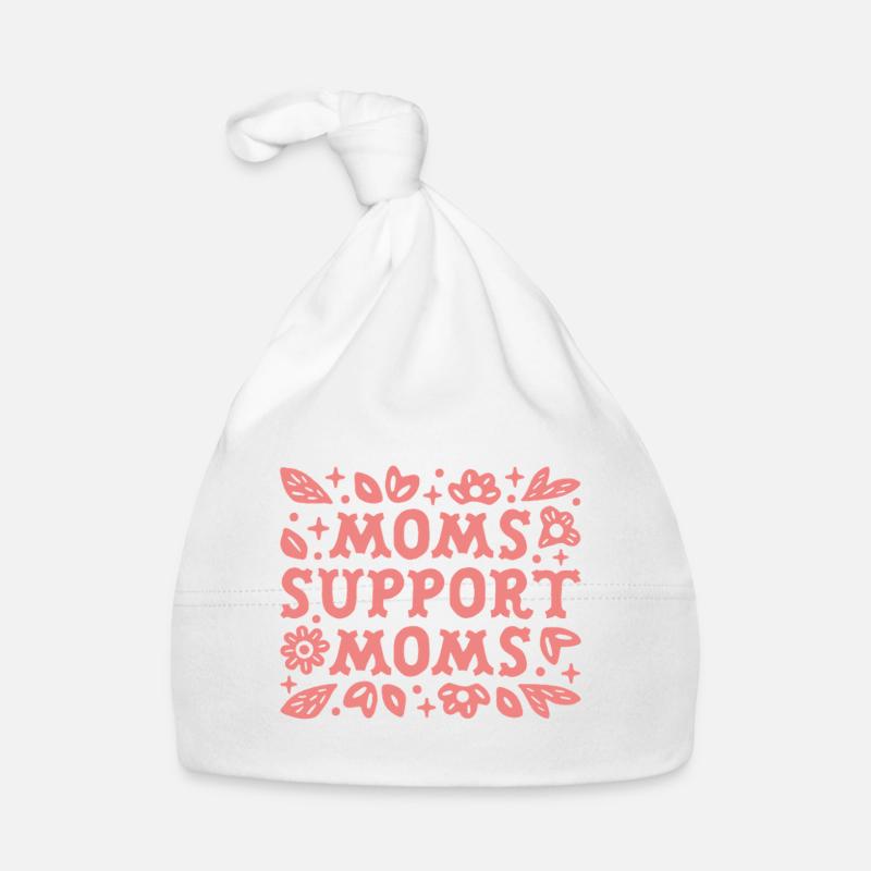 Moms supporting mothers support group pink sayings Organic Baby Cap