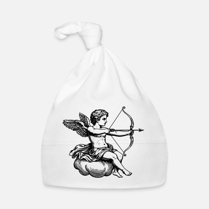 Amor mit Bogen und Pfeil. Baby Bio-Mütze