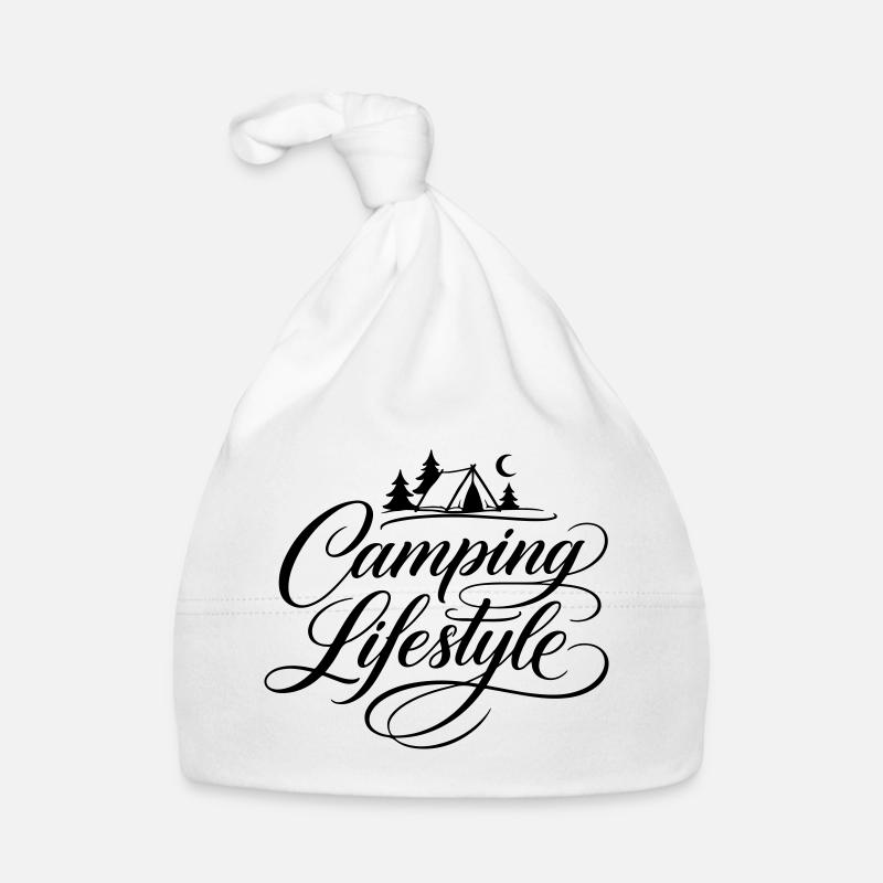 Camping Life Saying Tent Organic Baby Cap