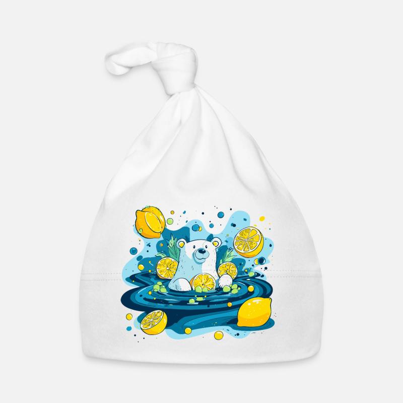 Ours citron dans la bulle d’eau Bonnet bio Bébé