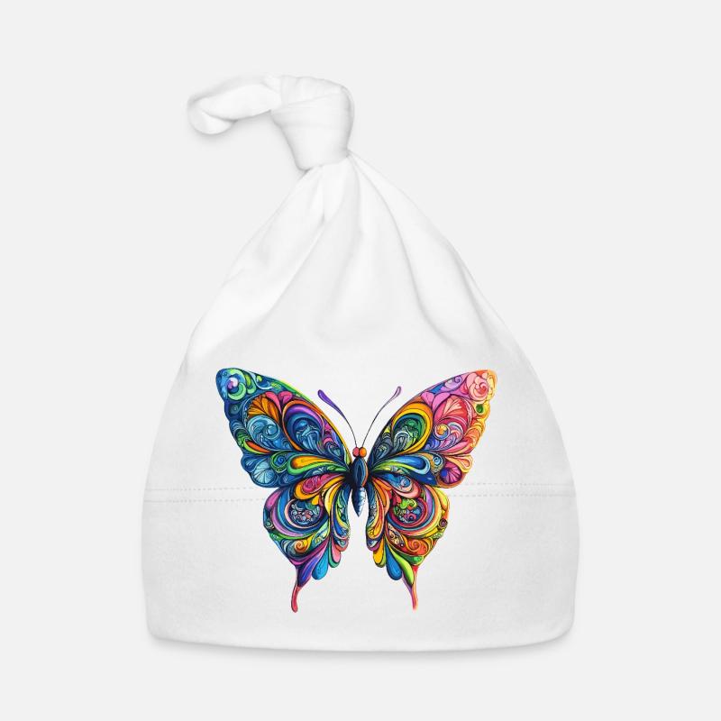Bunter Farbenschmetterling Baby Bio-Mütze