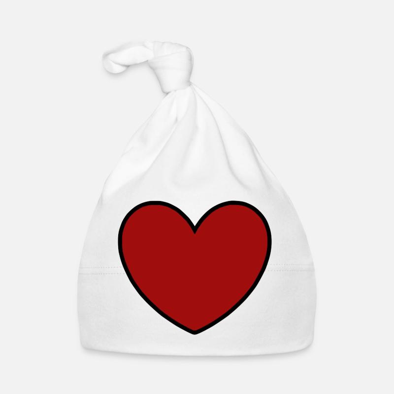 rotes Herz rot Geschenk Valentinstag Baby Bio-Mütze