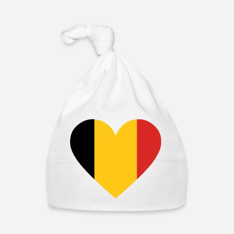 Cœur tricolore jaune et rouge Bonnet bio Bébé