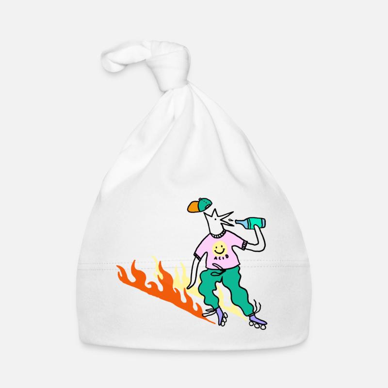 Roller_Skater_on_fire Organic Baby Cap