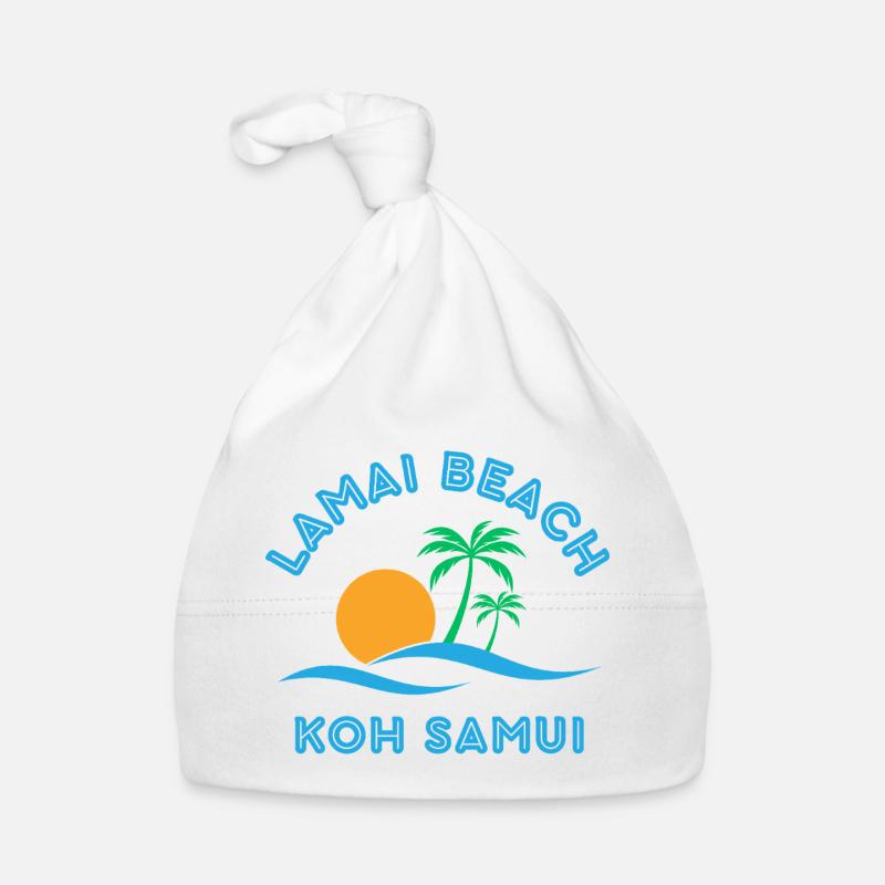 Coucher de soleil de la plage de Lamai Koh Samui Bonnet bio Bébé