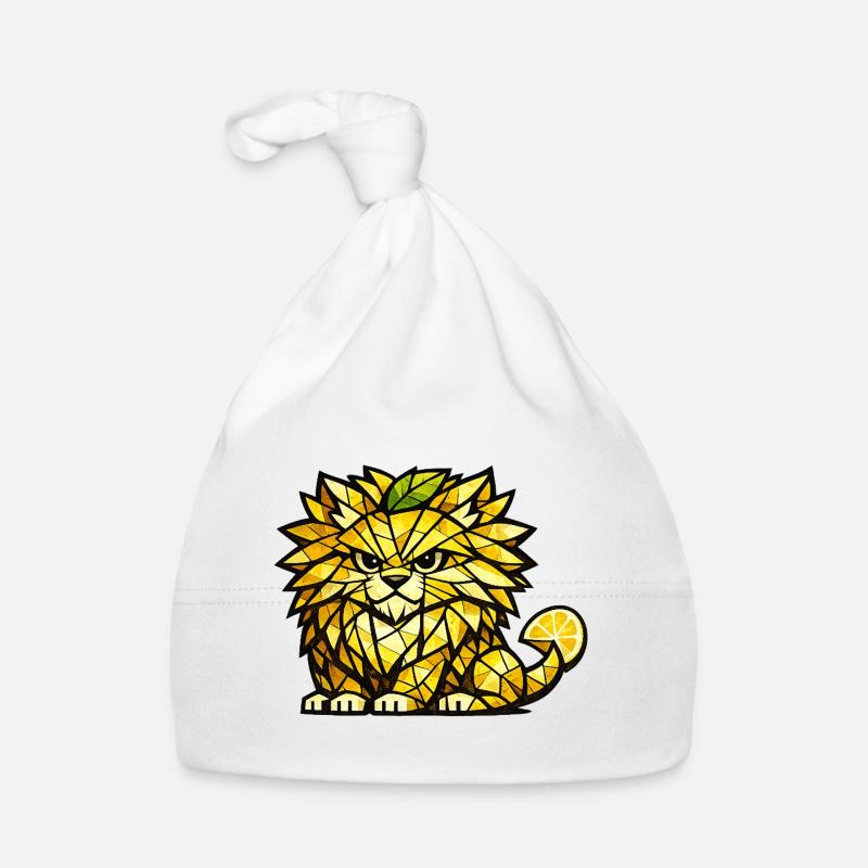 Lemon Lion Cubism version Organic Baby Cap