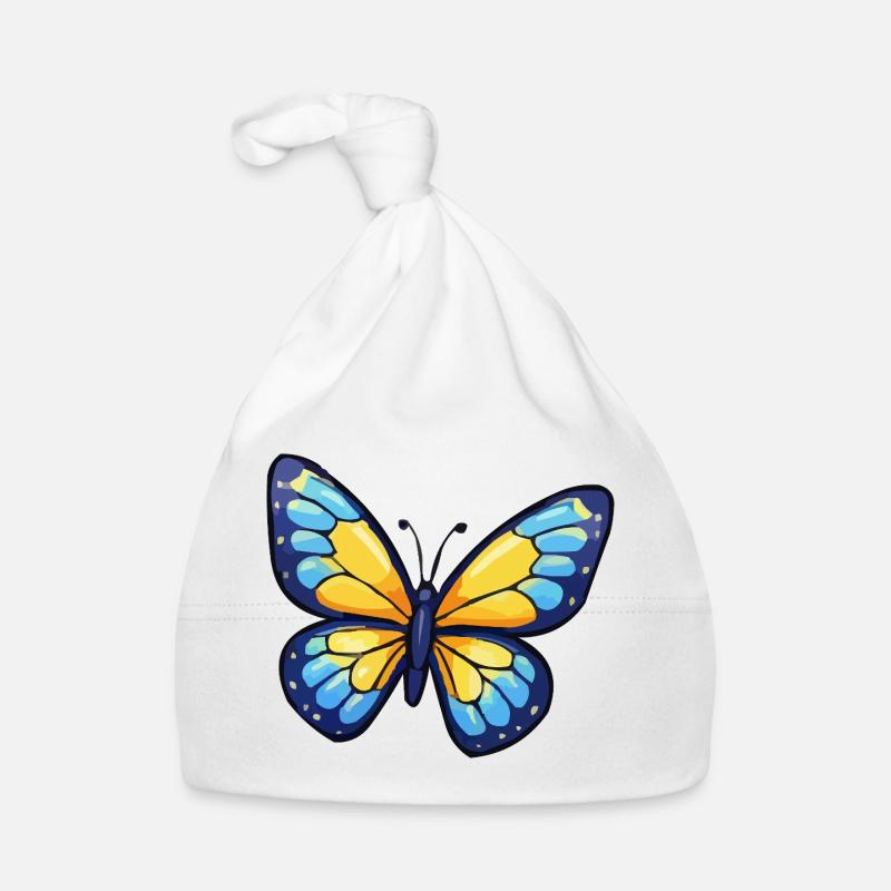 Papillon Bleu-Jaune Bonnet bio Bébé