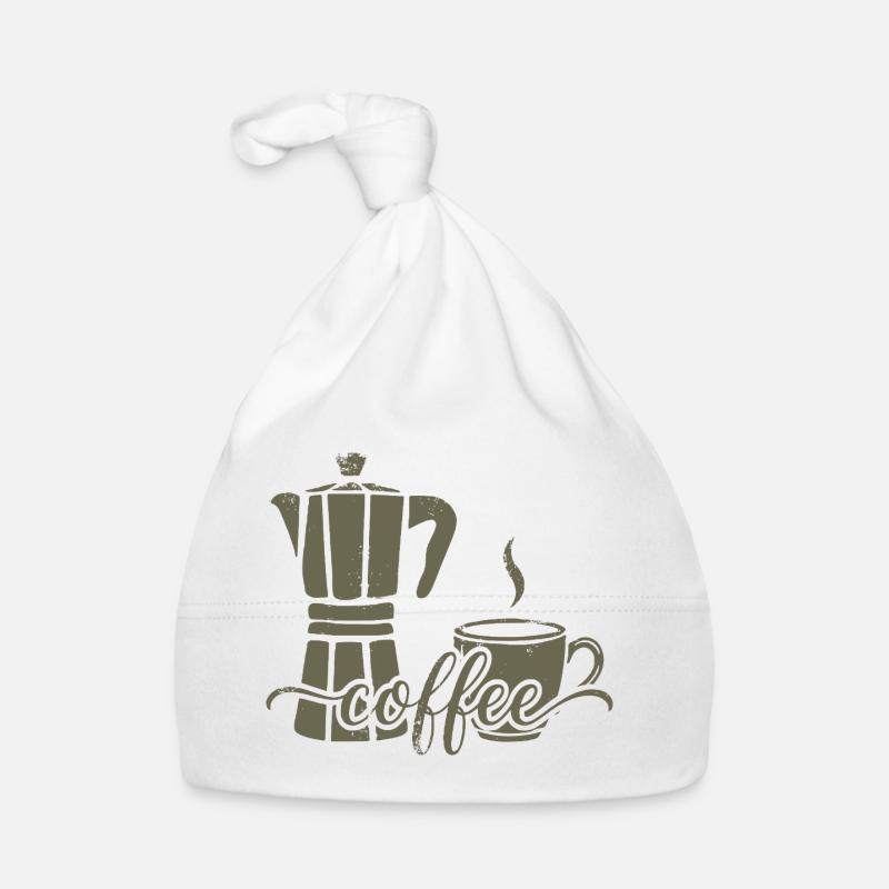 Kaffeemaschine und Kaffeetasse Baby Bio-Mütze