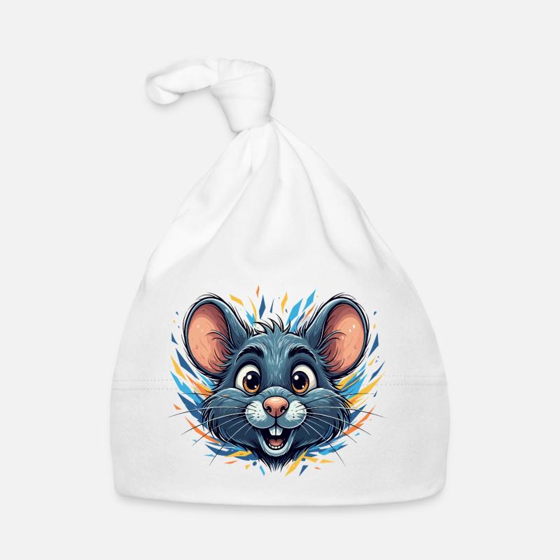 Rat joyeux dans un feu de couleur Bonnet bio Bébé