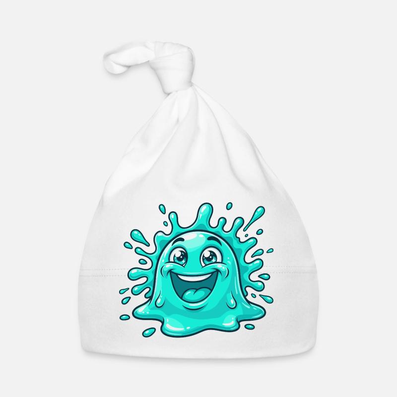 Dessin animé joyeux avec des éclaboussures d’eau Bonnet bio Bébé