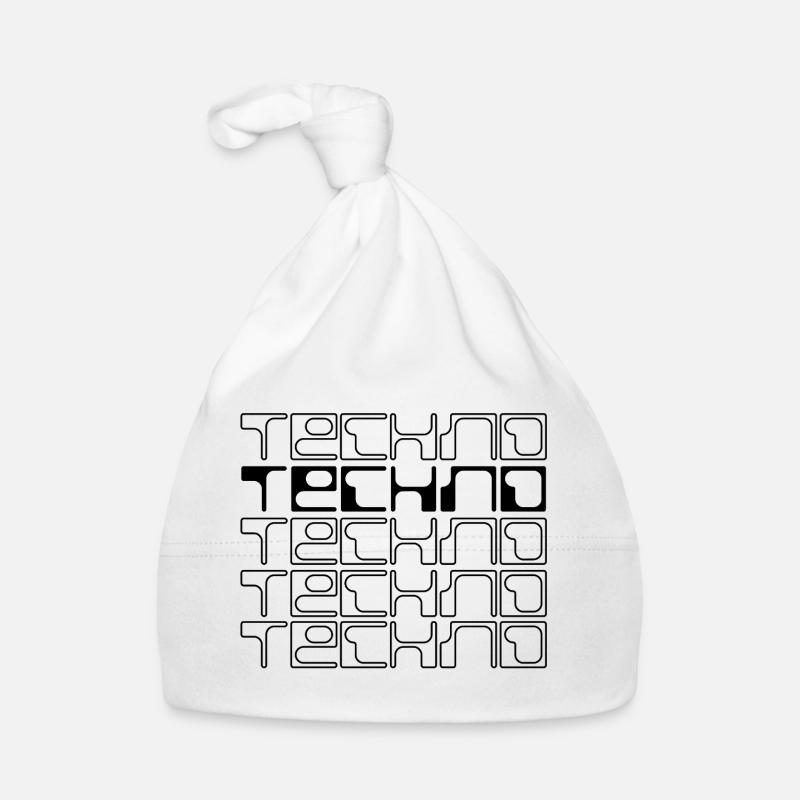 Techno-Musik geometrisches Logodesign Baby Bio-Mütze