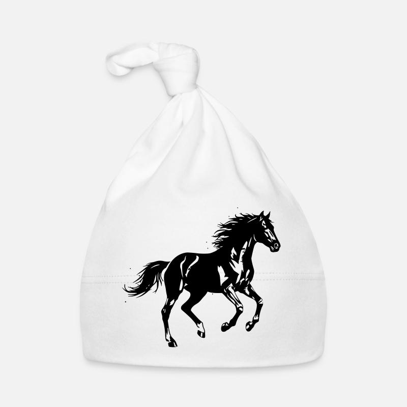 Horse Gallop Silhouette Wild Organic Baby Cap