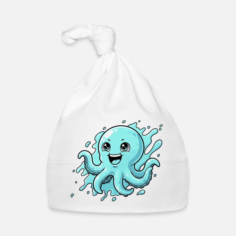 Happy Octopus Cartoon Organic Baby Cap